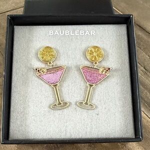BaubleBar Pink and Gold Cocktail Earrings